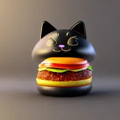 Hamburger Animals Black Cat
