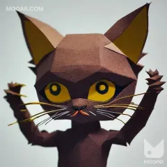 morphing gato de papel "goblin cat"